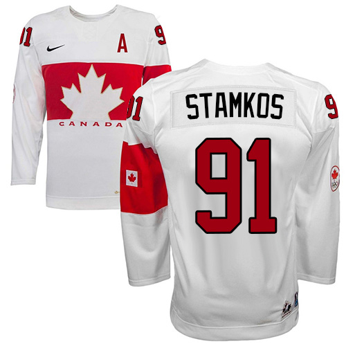 Olympic Hockey Team Canada #91 Steven Stamkos Authentic Weiß Heim 2014